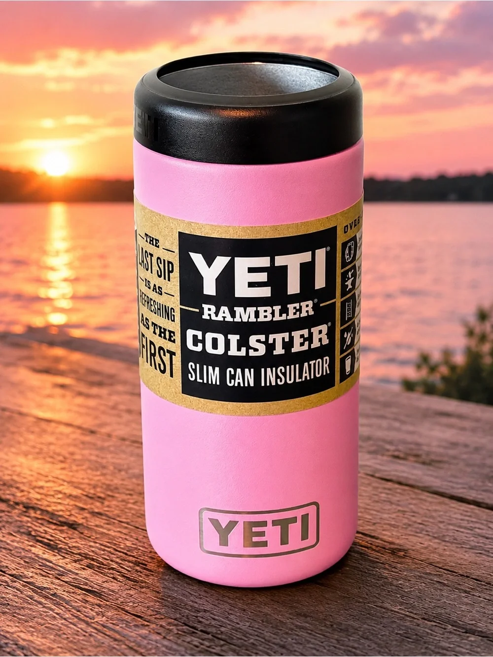 YETI Rambler 12oz Colster Slim Can Insulator Power Pink | New